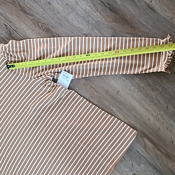 CROFT & BARROW WOMENS BROWN AND WHITE PLUS SIZE STRIPED LONG SLEEVE TOP SIZE XXL - Picture 11 of 12